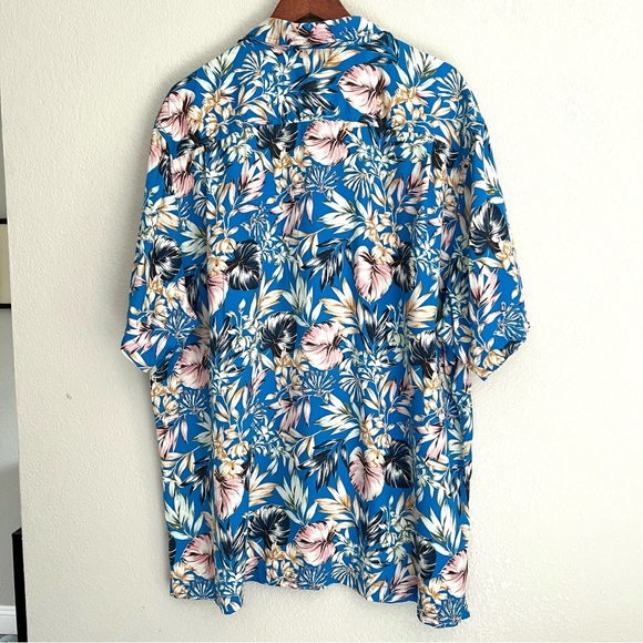 Tommy Bahama Uluhu Fronds Silk Camp Shirt XXL Picasso Blue - Picture 3 of 8